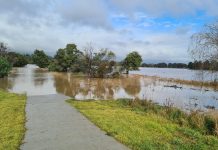 Road closures as waters rise