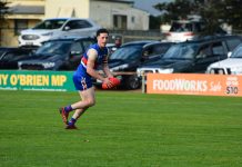 North Gippy warming up Jack Heywood Sale City