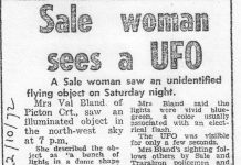UFO sighting in Sale 50 years ago