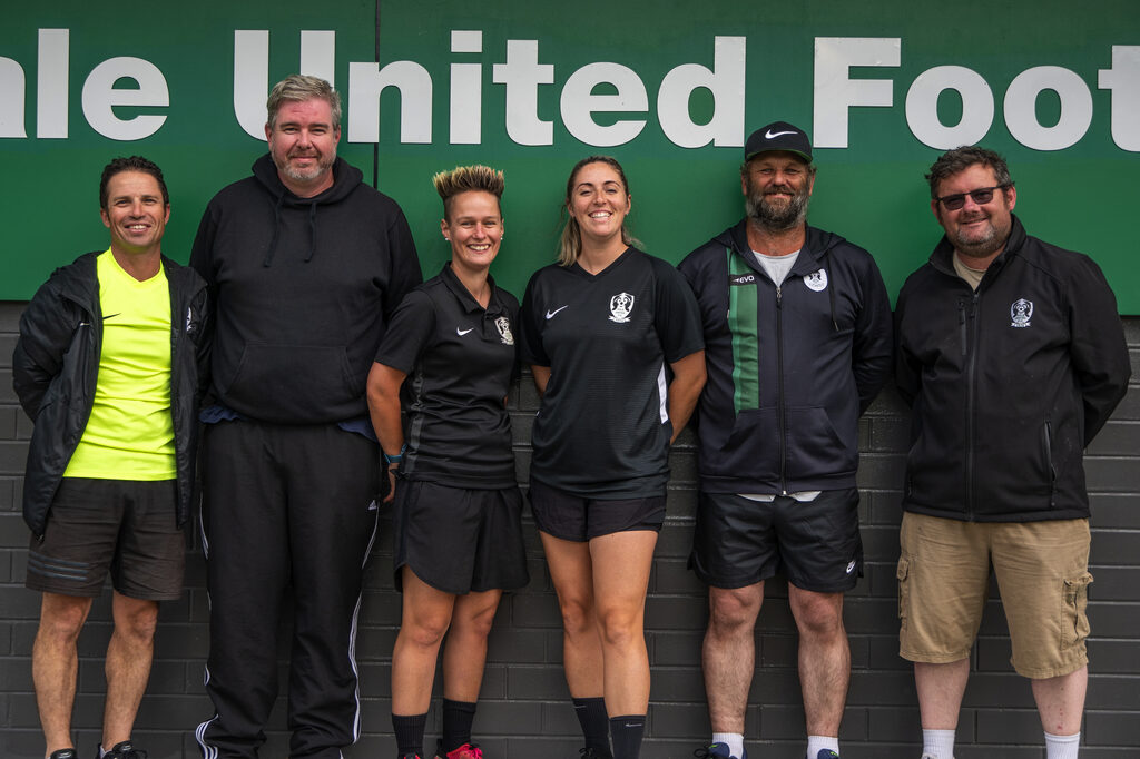 Sale United Football Club 2023 head coaches Madelaine Breakspear and Anouk Meereboer