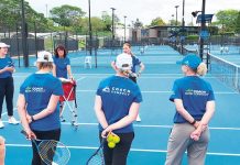 Bauer busy with tennis pros