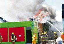 Sale blaze: family safe, home lost