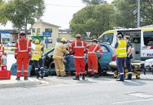 Sale roundabout crash lands two injured women in hospital