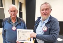 Maffra Lions life membership for Russell Napper
