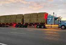 Hauling hay from way out west