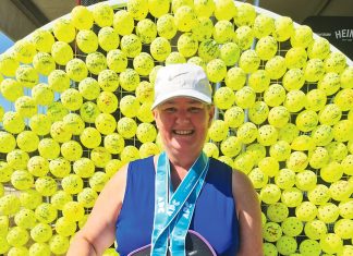 Pickleball gold and silver for Shingles